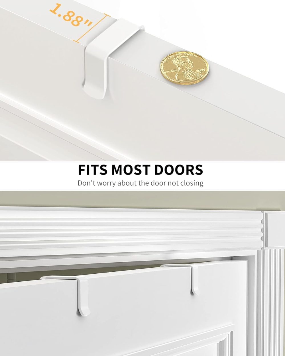Moforoco White 9-Tier Over The Door Pantry Organizer, Pantry Organization And Storage, Metal Hanging Spice Rack Shelves Door, Home & Kitchen Essentials, Laundry Room Bathroom Organization - Image 4