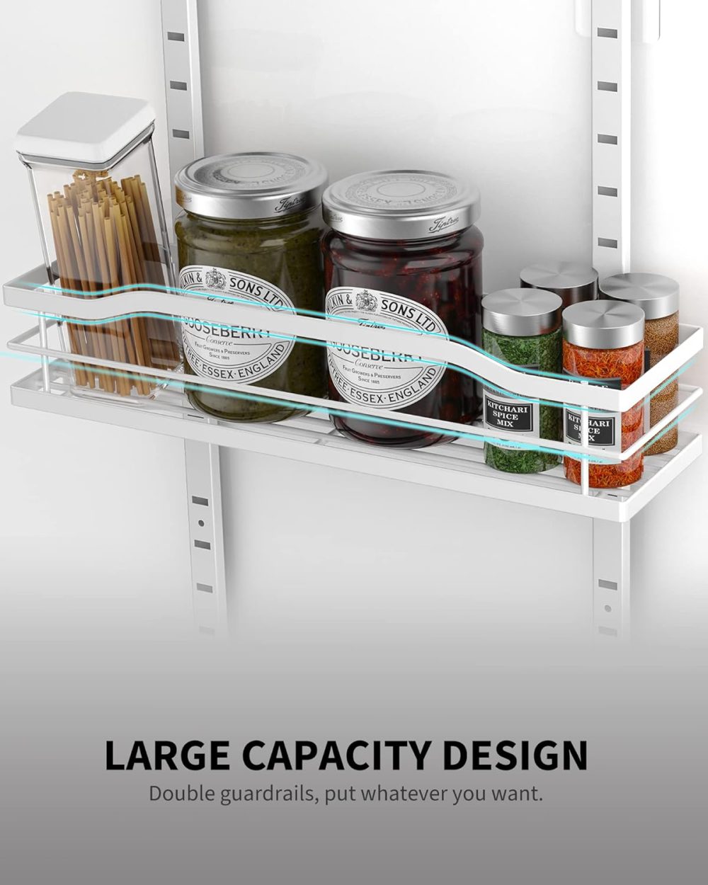 Moforoco White 9-Tier Over The Door Pantry Organizer, Pantry Organization And Storage, Metal Hanging Spice Rack Shelves Door, Home & Kitchen Essentials, Laundry Room Bathroom Organization - Image 5
