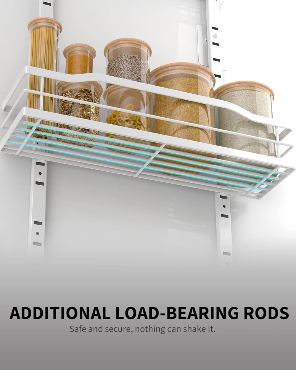 Moforoco White 9-Tier Over The Door Pantry Organizer, Pantry Organization And Storage, Metal Hanging Spice Rack Shelves Door, Home & Kitchen Essentials, Laundry Room Bathroom Organization - Image 7